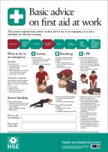 Basic advice on first aid at work poster