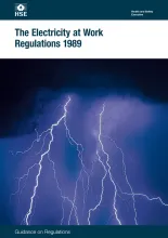 An image of the Electricity at work regulations 1989 book.