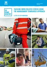 An image of the tackling work-related stress using the management standards approach workbook.