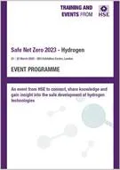 An image of the Safe Net Zero 2023 - Hydrogen e-learning front cover.